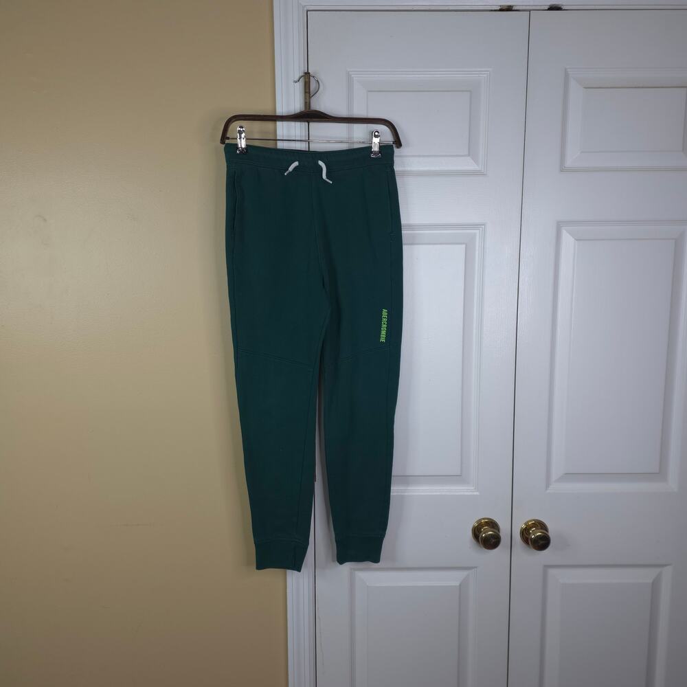 abercrombie kids Fleece Logo Jogger Sweatpant in Green Size 13/14